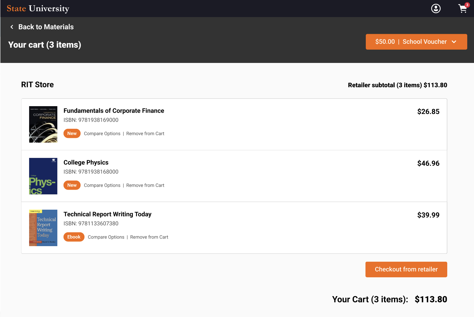 LMS Purchase Cart screenshot