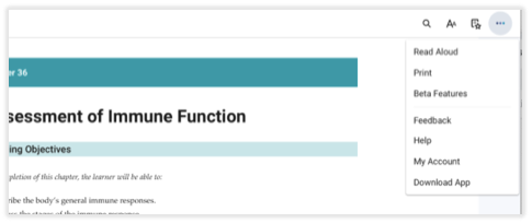 Bookshelf dropdown menu