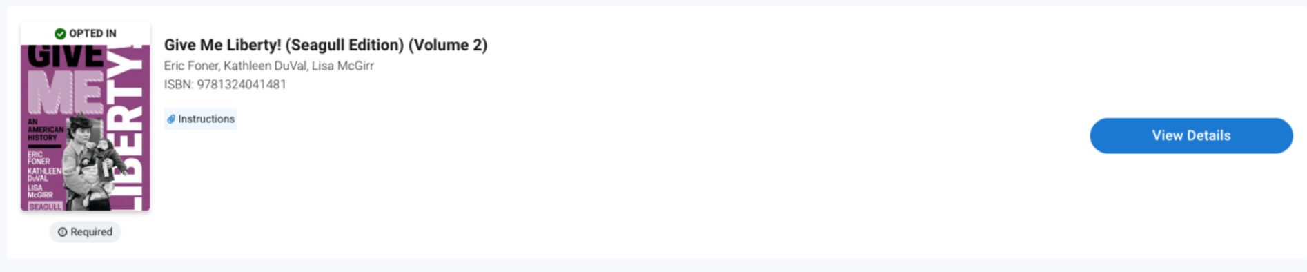 View of courseware in my courses with view details button